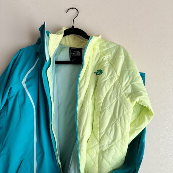 The North Face Blue + Green 3 in 1 HyVent Kira Jacket Large Snowboard Outdoor - Picture 13 of 16